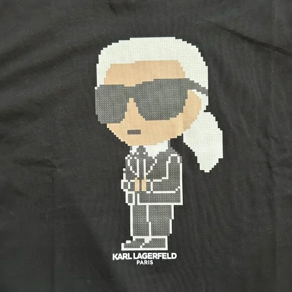 Karl Lagerfeld Paris mens black short sleeve tshirt shirt size L large NEW NWT - Picture 2 of 4